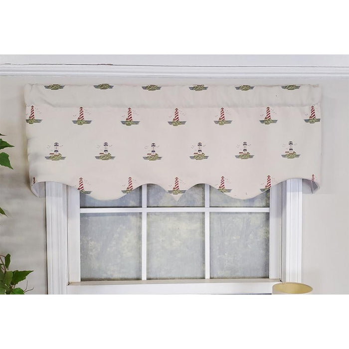 RLF Home Modern Design Classic Lighthouse Regal Style Window Valance 50" x 17" Vanilla