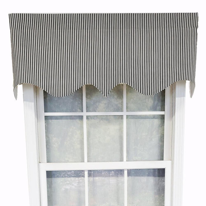 RLF Home Luxurious Modern Design Classic MG-Ticking Stripe Regal Style Window Valance 50" x 17"