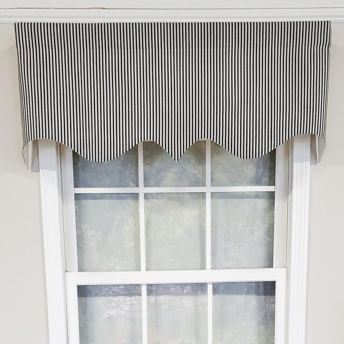 RLF Home Luxurious Modern Design Classic MG-Ticking Stripe Regal Style Window Valance 50" x 17"