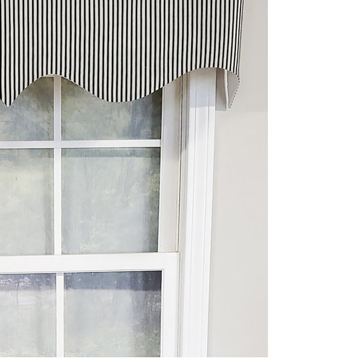 RLF Home Luxurious Modern Design Classic MG-Ticking Stripe Regal Style Window Valance 50" x 17"