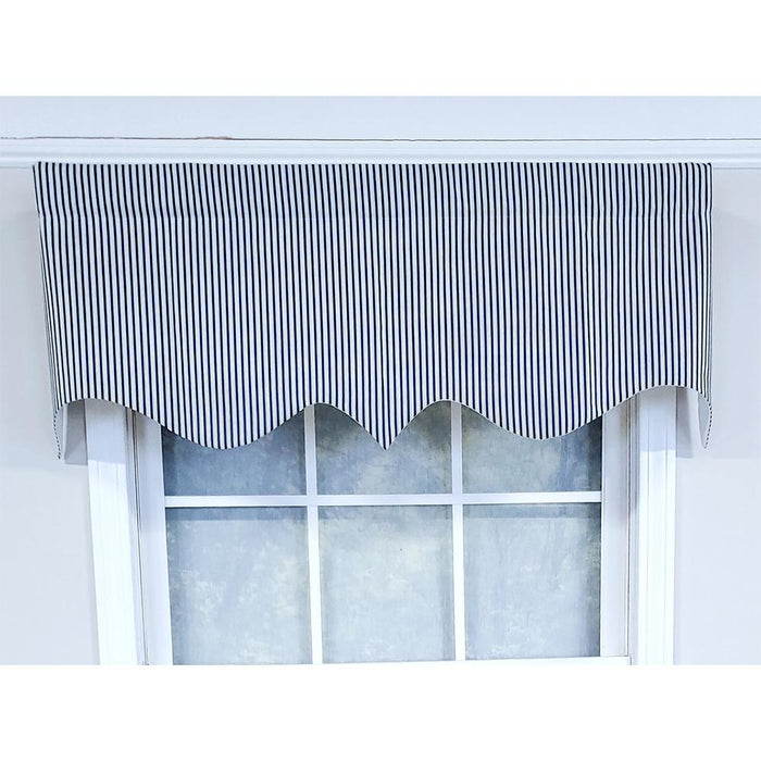 RLF Home Luxurious Modern Design Classic MG-Ticking Stripe Regal Style Window Valance 50" x 17"