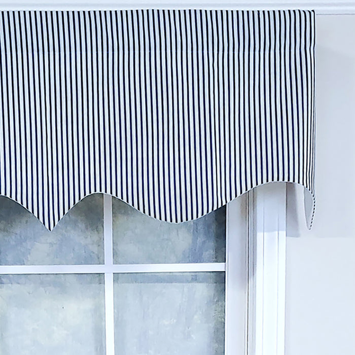 RLF Home Luxurious Modern Design Classic MG-Ticking Stripe Regal Style Window Valance 50" x 17"