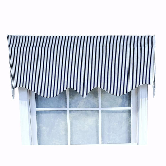 RLF Home Luxurious Modern Design Classic MG-Ticking Stripe Regal Style Window Valance 50" x 17"