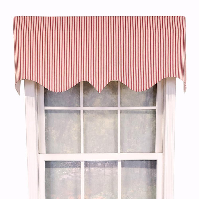 RLF Home Luxurious Modern Design Classic MG-Ticking Stripe Regal Style Window Valance 50" x 17"