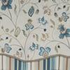 RLF Home Sandra Glory Window Treatment 100% Cotton Stripe with Gimp Trim Luxurious Lining Valance 50"x15" Blue