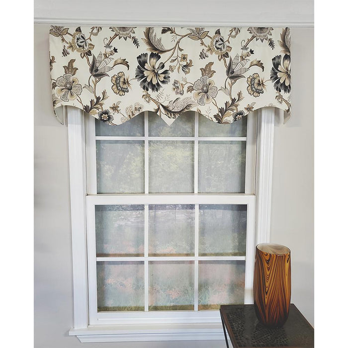 RLF Home Tannzibar Regal 3" Rod Pocket Lining Luxurious and Elegant Window Treatment Valance 50" x 17" Gray
