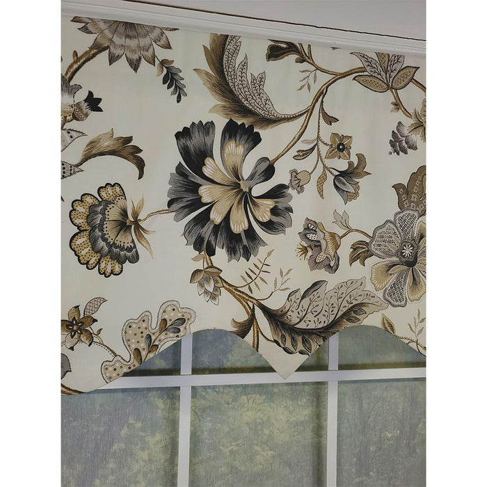 RLF Home Tannzibar Regal 3" Rod Pocket Lining Luxurious and Elegant Window Treatment Valance 50" x 17" Gray