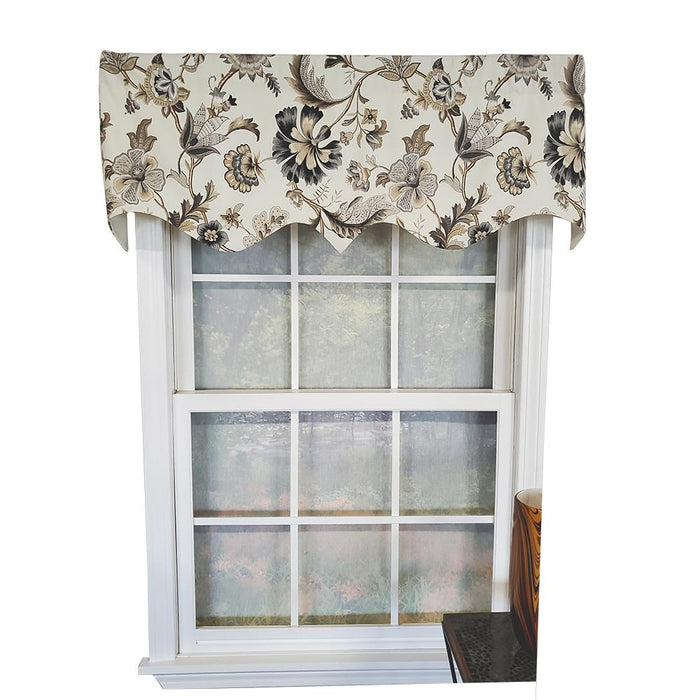 RLF Home Tannzibar Regal 3" Rod Pocket Lining Luxurious and Elegant Window Treatment Valance 50" x 17" Gray