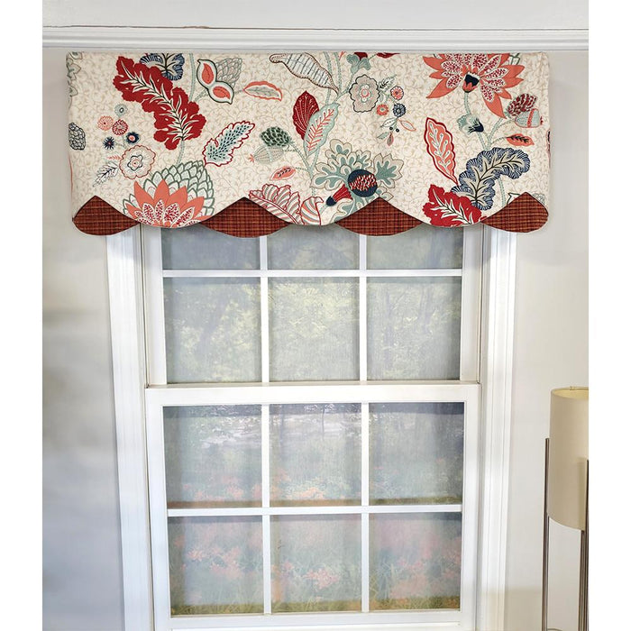 RLF Home xenia Petticoat 3" Rod Pocket Lining Luxurious and Elegant Window Treatment Valance 50" x 15" Rust