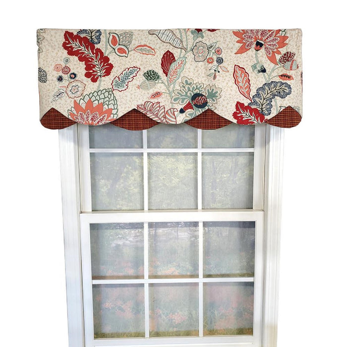 RLF Home xenia Petticoat 3" Rod Pocket Lining Luxurious and Elegant Window Treatment Valance 50" x 15" Rust