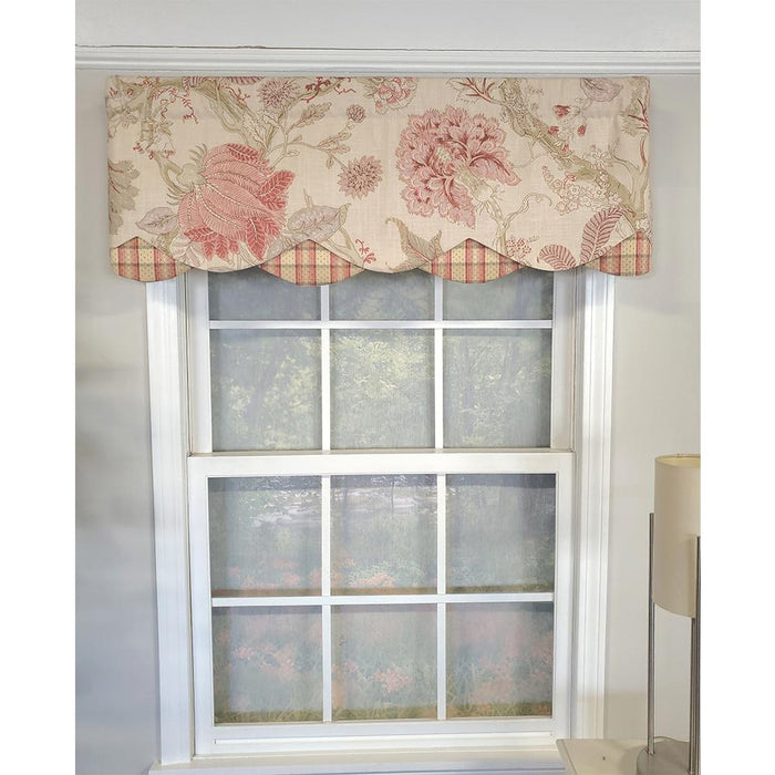 RLF Home Venetia Petticoat 3" Rod Pocket Lining Luxurious and Elegant Window Treatment Valance 50" x 15" Pink