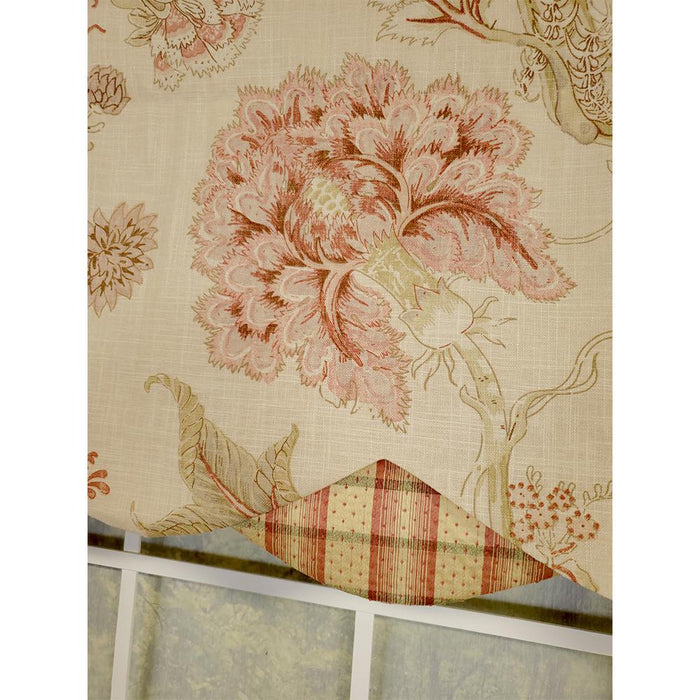 RLF Home Venetia Petticoat 3" Rod Pocket Lining Luxurious and Elegant Window Treatment Valance 50" x 15" Pink