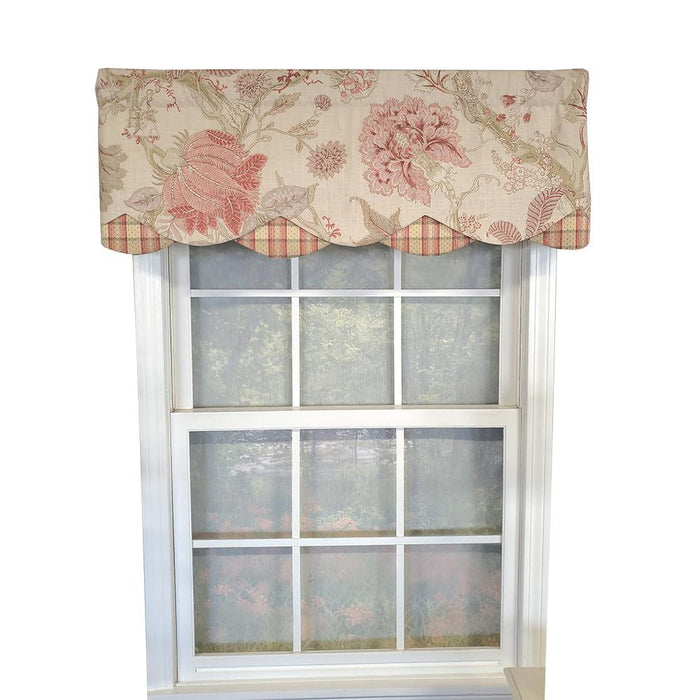 RLF Home Venetia Petticoat 3" Rod Pocket Lining Luxurious and Elegant Window Treatment Valance 50" x 15" Pink
