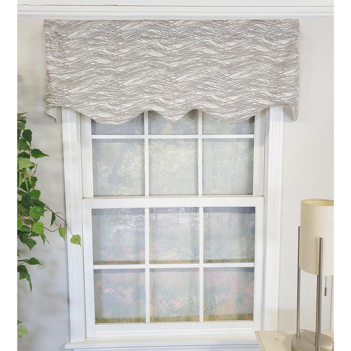 RLF Home Vasiliki Regal 3" Rod Pocket Lining Luxurious and Elegant Window Treatment Valance 50" x 17" Gray