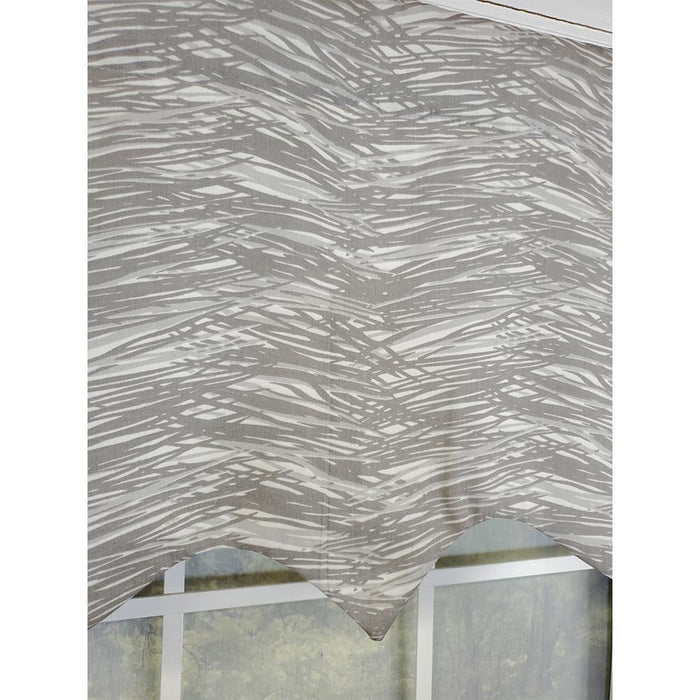 RLF Home Vasiliki Regal 3" Rod Pocket Lining Luxurious and Elegant Window Treatment Valance 50" x 17" Gray