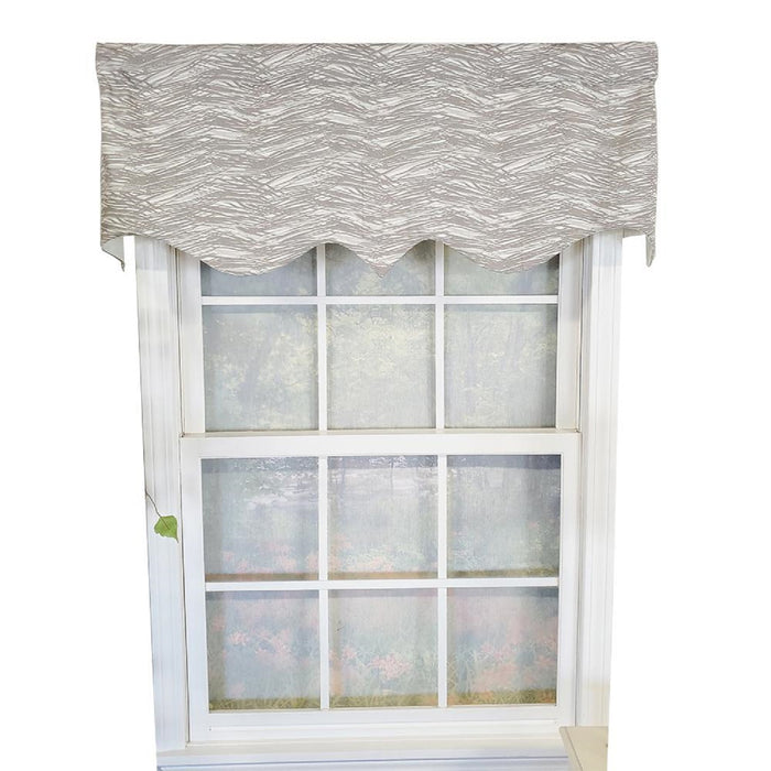 RLF Home Vasiliki Regal 3" Rod Pocket Lining Luxurious and Elegant Window Treatment Valance 50" x 17" Gray