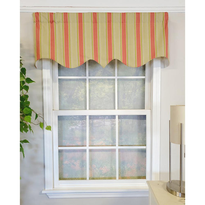 RLF Home Thalia Regal 3" Rod Pocket Lining Luxurious and Elegant Window Treatment Valance 50" x 17" Melon