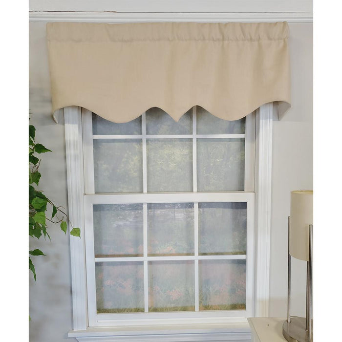 RLF Home Slub Duck Regal 3" Rod Pocket Lining Luxurious and Elegant Window Treatment Valance 50" x 17" Khaki