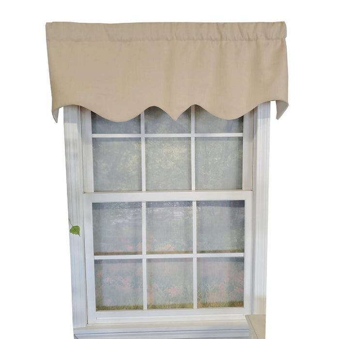 RLF Home Slub Duck Regal 3" Rod Pocket Lining Luxurious and Elegant Window Treatment Valance 50" x 17" Khaki