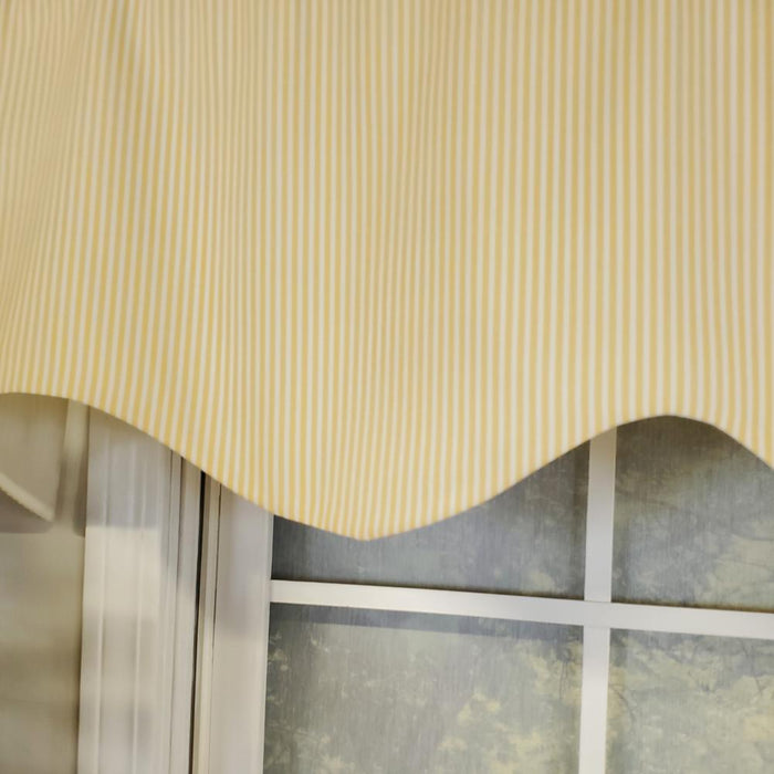 RLF Home Pin Stripe Regal 3" Rod Pocket Lining Luxurious and Elegant Window Treatment Valance 50" x 17" Yellow