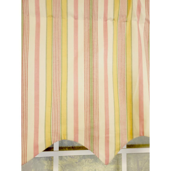 RLF Home Guava Stripe Regal 3" Rod Pocket Lining Luxurious and Elegant Window Treatment Valance 50" x 17" Pink