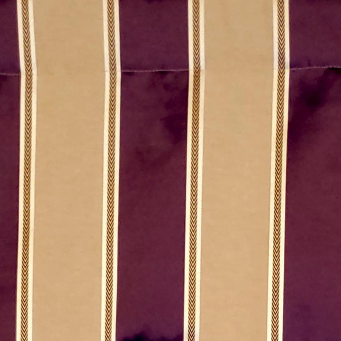 RLF Home Bengal Stripe Regal 3" Rod Pocket Lining Luxurious and Elegant Window Treatment Valance 50" x 17" Egg Plant