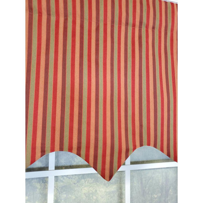 RLF Home Roman Stripe Regal 3" Rod Pocket Lining Luxurious and Elegant Window Treatment Valance 50" x 17" Orange