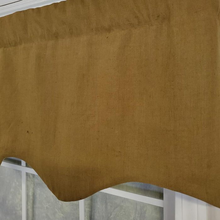 RLF Home Linen Slub Regal 3" Rod Pocket Lining Luxurious and Elegant Window Treatment Valance 50" x 17" Coffee