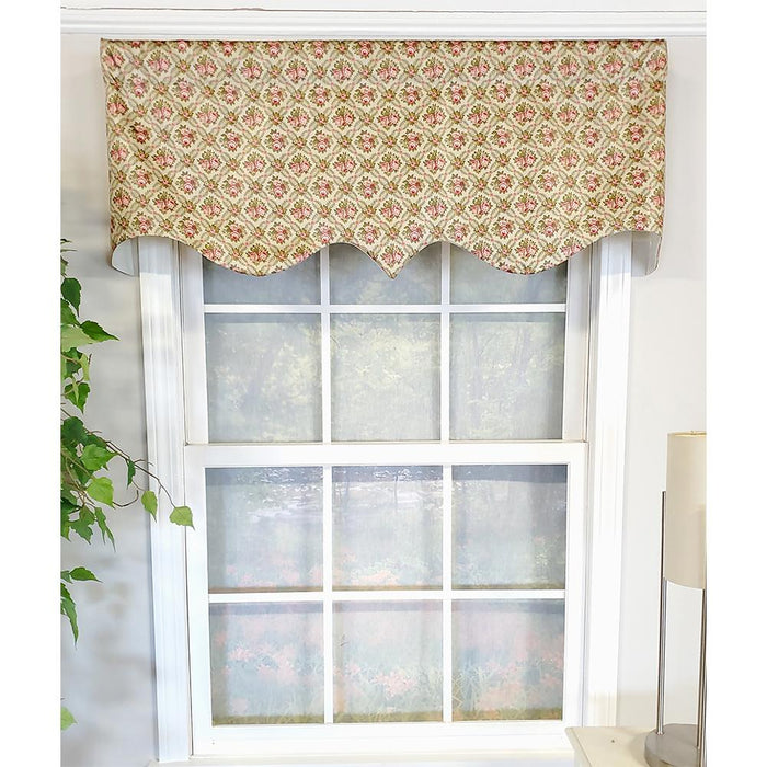 RLF Home Florida Regal 3" Rod Pocket Lining Luxurious and Elegant Window Treatment Valance 50" x 17" Sage