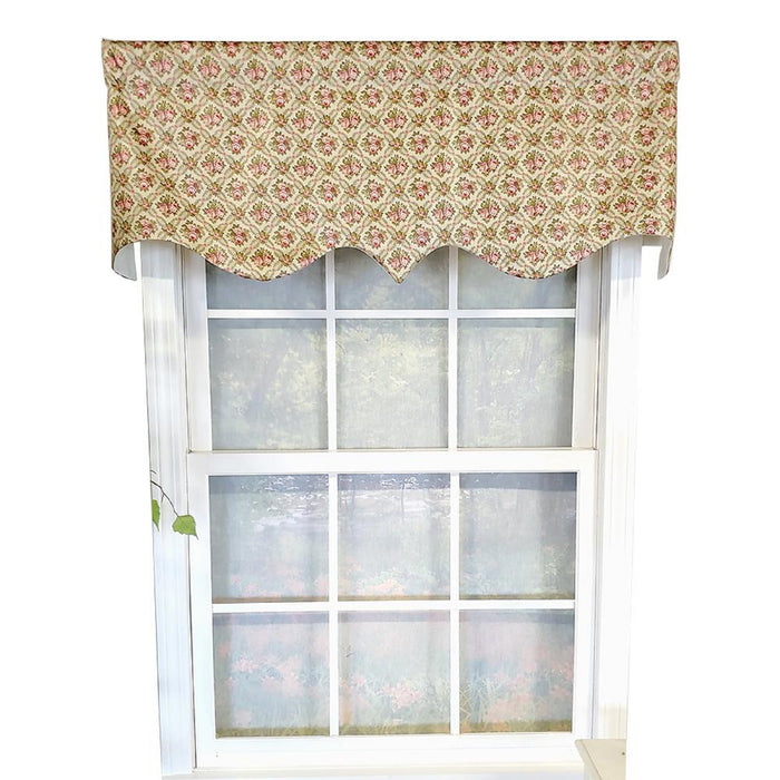 RLF Home Florida Regal 3" Rod Pocket Lining Luxurious and Elegant Window Treatment Valance 50" x 17" Sage