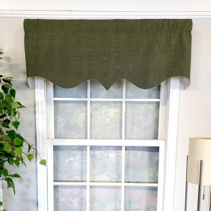 RLF Home Sprinkle Regal 3" Rod Pocket Lining Luxurious and Elegant Window Treatment Valance 50" x 17" Hunter