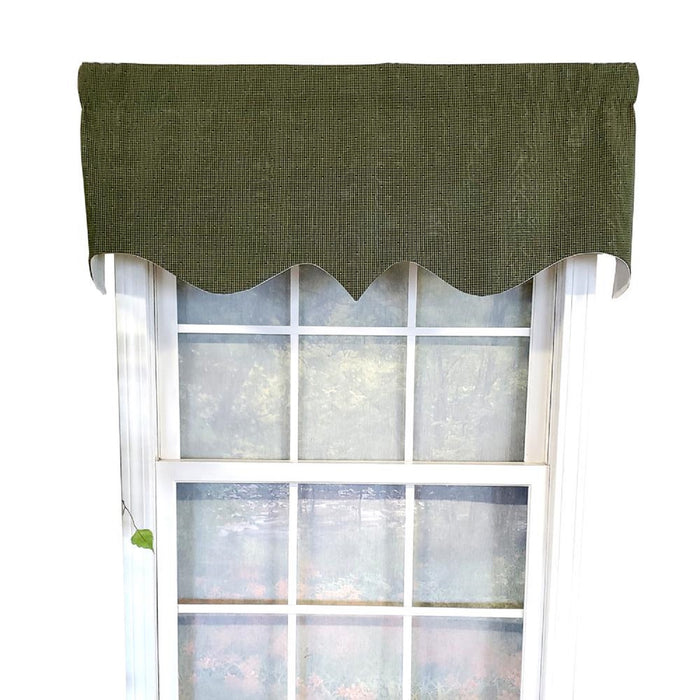RLF Home Sprinkle Regal 3" Rod Pocket Lining Luxurious and Elegant Window Treatment Valance 50" x 17" Hunter
