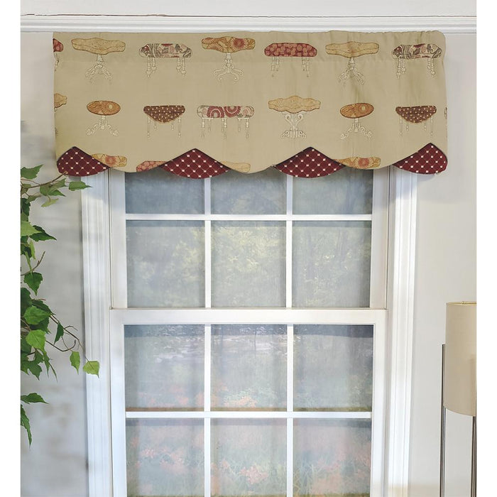 RLF Home Ottoman Petticoat 3" Rod Pocket Lining Luxurious and Elegant Window Treatment Valance 50" x 15" Cream