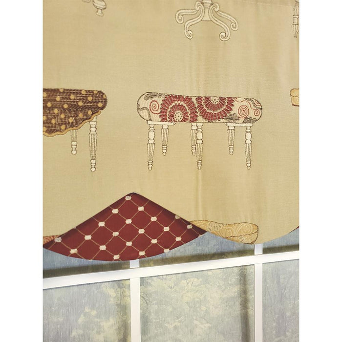 RLF Home Ottoman Petticoat 3" Rod Pocket Lining Luxurious and Elegant Window Treatment Valance 50" x 15" Cream