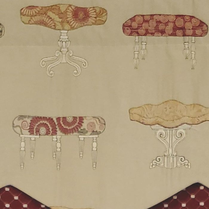 RLF Home Ottoman Petticoat 3" Rod Pocket Lining Luxurious and Elegant Window Treatment Valance 50" x 15" Cream