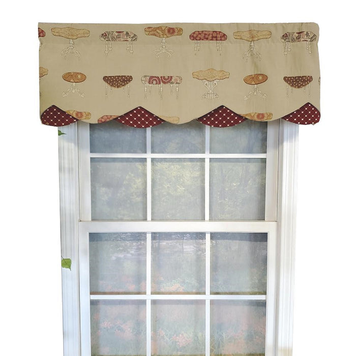 RLF Home Ottoman Petticoat 3" Rod Pocket Lining Luxurious and Elegant Window Treatment Valance 50" x 15" Cream