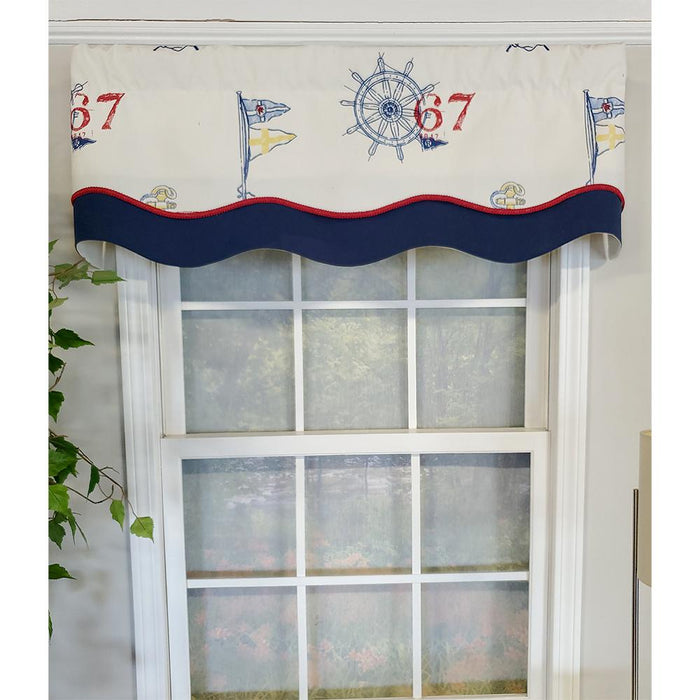 RLF Home Wheel 67 Glory 3" Rod Pocket Lining Luxurious and Elegant Window Treatment Valance 50" x 16" Off White
