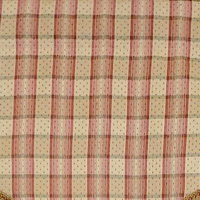 RLF Home Dotted Squares Cornice 3" Rod Pocket Lining Luxurious and Elegant Window Treatment Valance 50" x 17" Peach