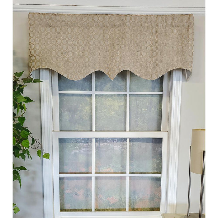 RLF Home Oliver Regal 3" Rod Pocket Lining Luxurious and Elegant Window Treatment Valance 50" x 17" Taupe