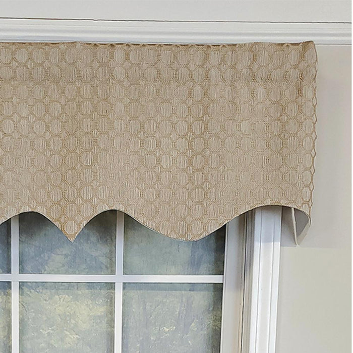 RLF Home Oliver Regal 3" Rod Pocket Lining Luxurious and Elegant Window Treatment Valance 50" x 17" Taupe
