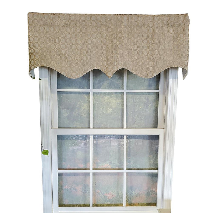 RLF Home Oliver Regal 3" Rod Pocket Lining Luxurious and Elegant Window Treatment Valance 50" x 17" Taupe