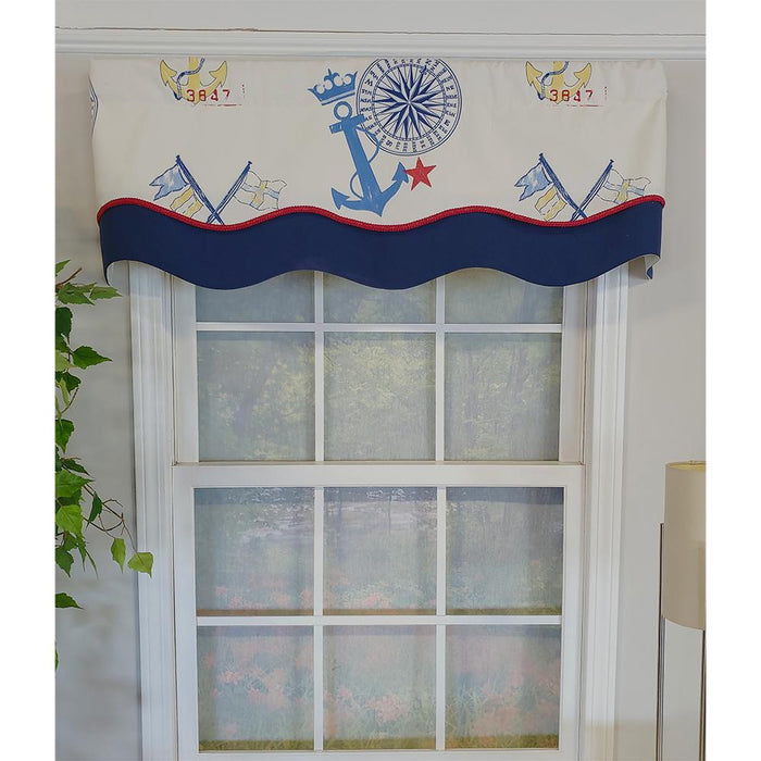 RLF Home Sea Crown Glory 3" Rod Pocket Lining Luxurious and Elegant Window Treatment Valance 50" x 16" Off White