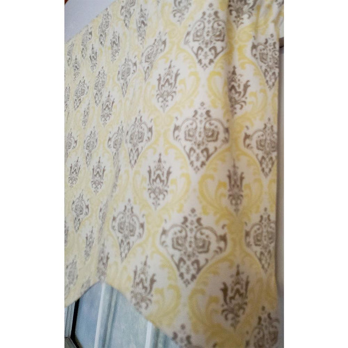 RLF Home Aliki Regal 3" Rod Pocket Lining Luxurious and Elegant Window Treatment Valance 50" x 17" Yellow