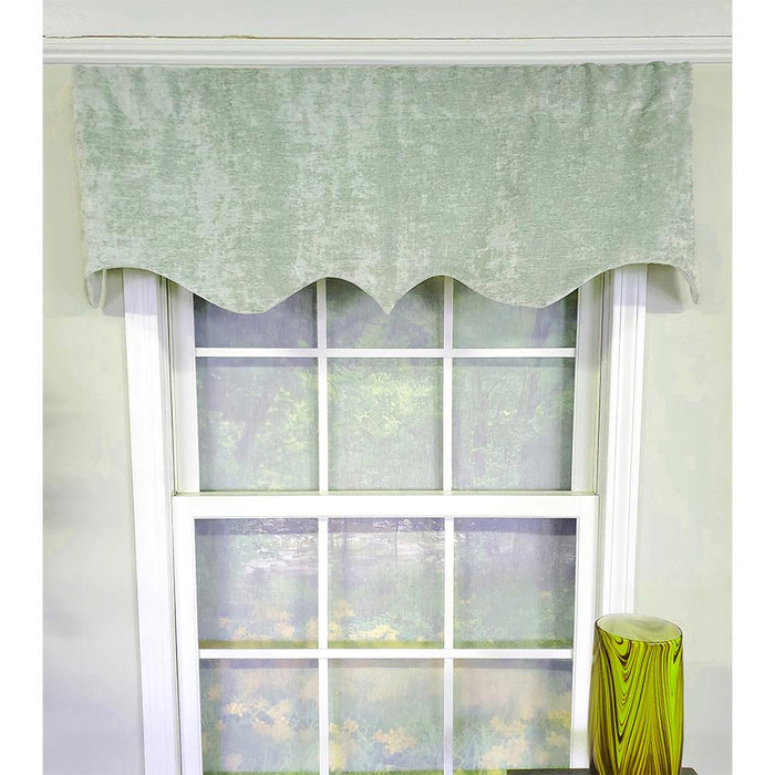RLF Home Velveteen Regal 3" Rod Pocket Lining Luxurious and Elegant Window Treatment Valance 50" x 17" Mint