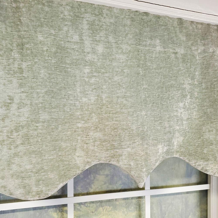 RLF Home Velveteen Regal 3" Rod Pocket Lining Luxurious and Elegant Window Treatment Valance 50" x 17" Mint
