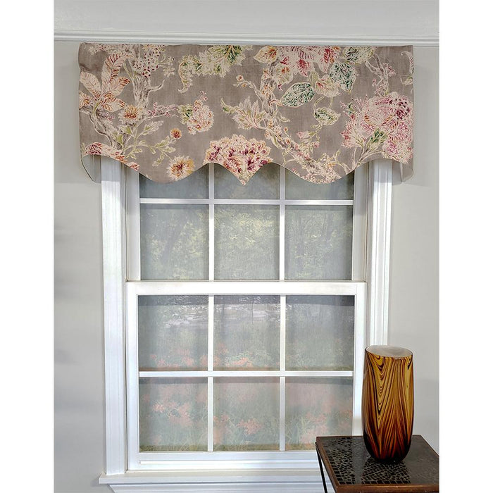 RLF Home Monte Cristo Regal 3" Rod Pocket Lining Luxurious and Elegant Window Treatment Valance 50" x 17" Gray