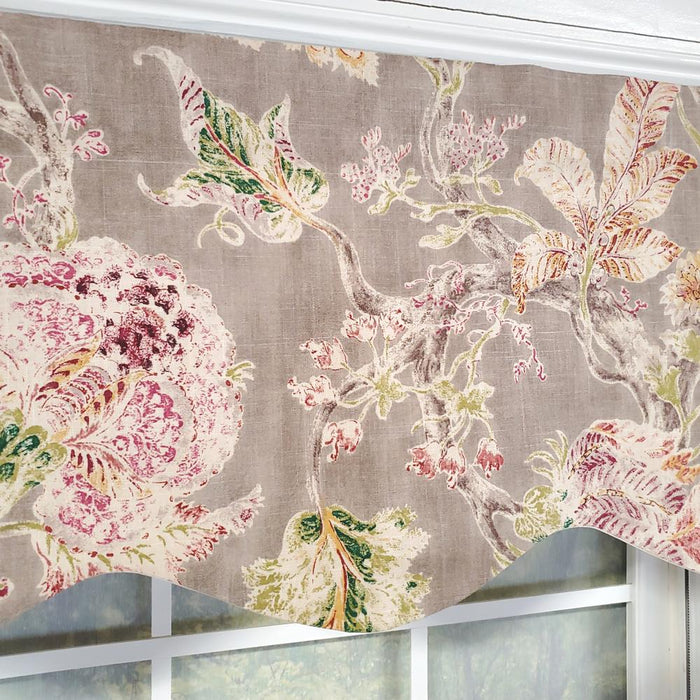 RLF Home Monte Cristo Regal 3" Rod Pocket Lining Luxurious and Elegant Window Treatment Valance 50" x 17" Gray