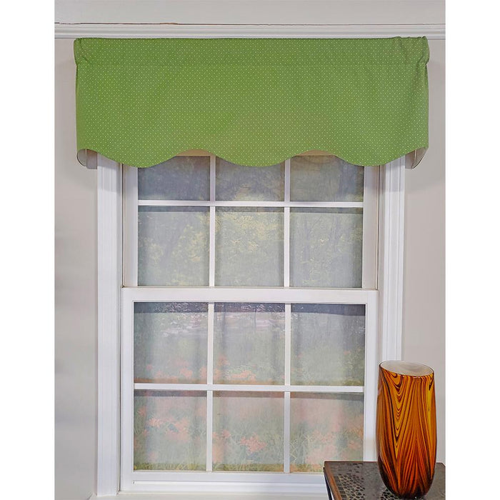 RLF Home Eleni Provance 3" Rod Pocket Lining Luxurious and Elegant Window Treatment Valance 50" x 15" Celery
