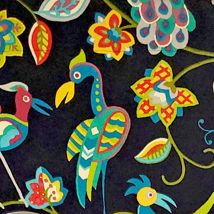 RLF Home Locos Birds Provance 3" Rod Pocket Lining Luxurious and Elegant Window Treatment Valance 50" x 15" Black