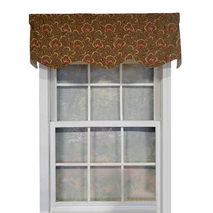 RLF Home Fani Provance 3" Rod Pocket Lining Luxurious and Elegant Window Treatment Valance 50" x 15" Hunter